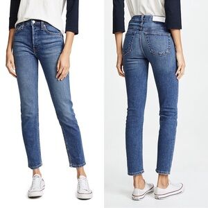 RE/DONE High Rise Ankle Cropped Jeans Size 30